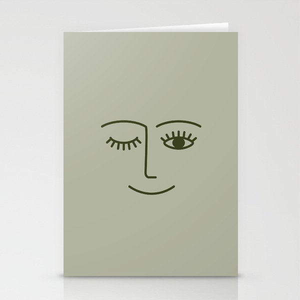 Wink (Green) Stationery Card Gallery Image 1