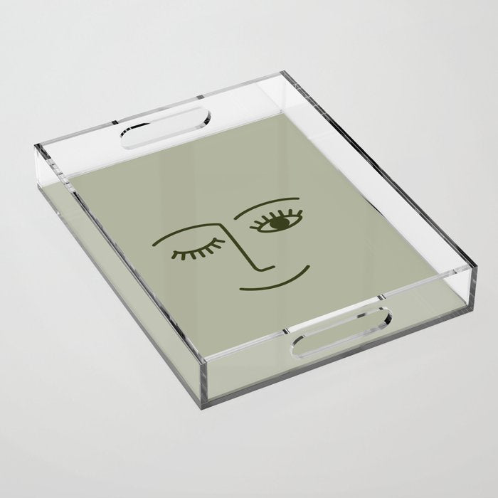 Wink (Green) Acrylic Tray Gallery Image 1