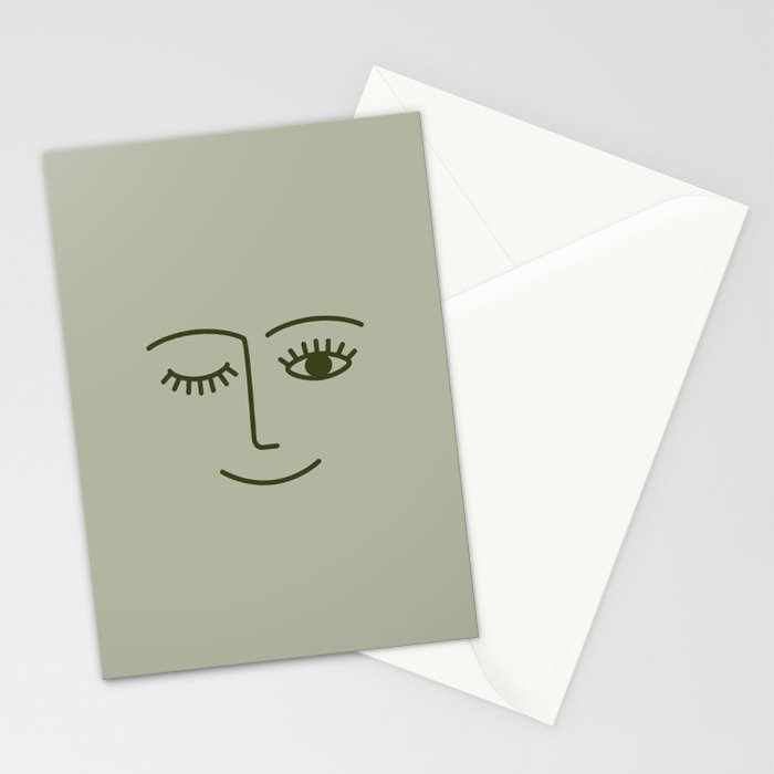 Wink (Green) Stationery Card Gallery Image 2
