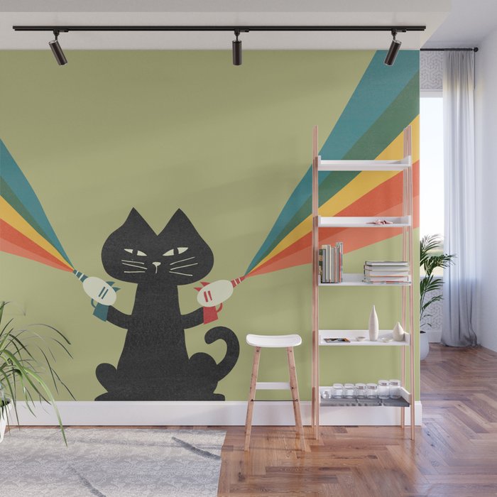 Ray gun cat Wall Mural Gallery Image 1