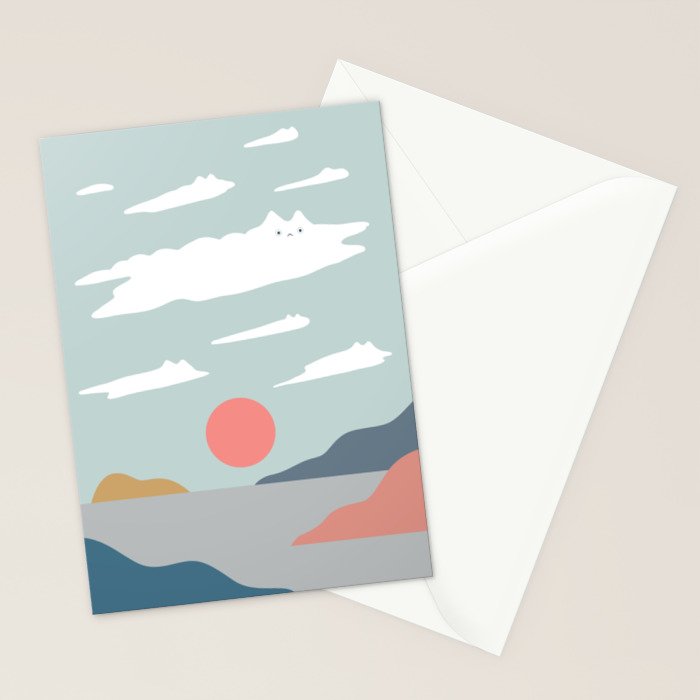 Cat Landscape 23 Stationery Card Gallery Image 2