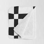 Retro black and white chackered pattern  Throw Blanket Gallery Image 3