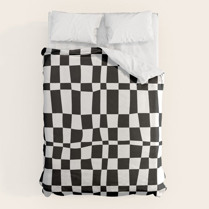 Retro black and white chackered pattern  Duvet Cover Gallery Image 6
