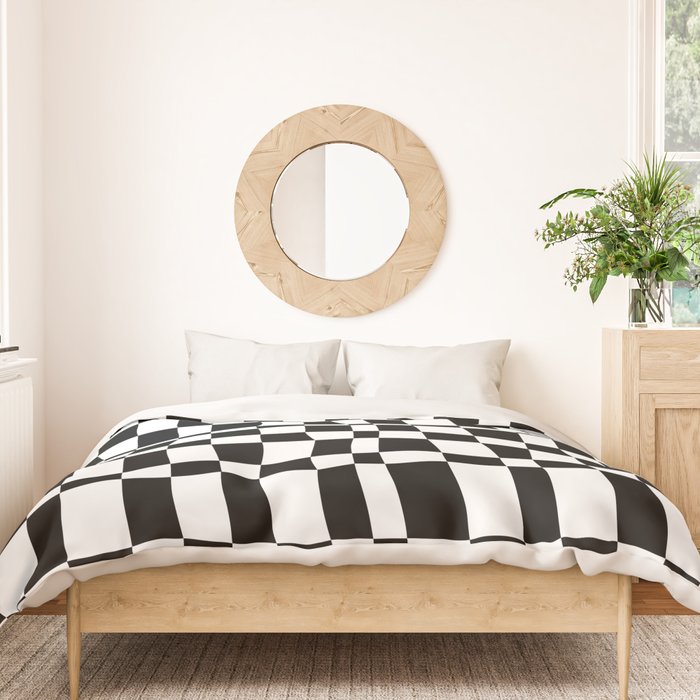 Retro black and white chackered pattern  Duvet Cover Gallery Image 3