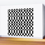 Retro black and white chackered pattern  Wall Mural Gallery Image 2