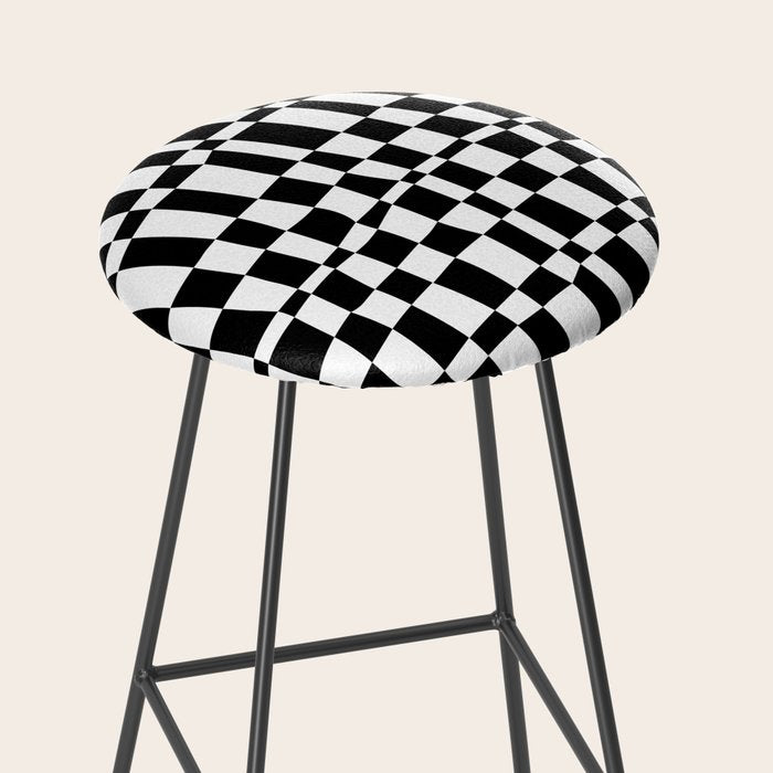 Retro black and white chackered pattern  Stool Gallery Image 2