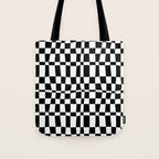 Retro black and white chackered pattern  Tote Bag Gallery Image 1