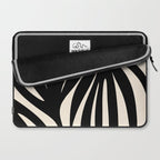 Maldives Leaves Abstract Minimalist Pattern Black and Almond Cream Laptop Sleeve Gallery Image 2