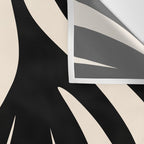 Maldives Leaves Abstract Minimalist Pattern Black and Almond Cream Wall Tapestry Gallery Image 3