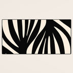 Maldives Leaves Abstract Minimalist Pattern Black and Almond Cream Desk Mat Gallery Image 3