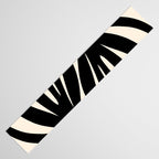 Maldives Leaves Abstract Minimalist Pattern Black and Almond Cream Table Runner Gallery Image 3
