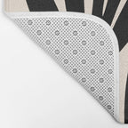 Maldives Leaves Abstract Minimalist Pattern Black and Almond Cream Bath Mat Gallery Image 2