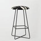 Maldives Leaves Abstract Minimalist Pattern Black and Almond Cream Stool Gallery Image 1