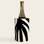 Maldives Leaves Abstract Minimalist Pattern Black and Almond Cream Wine Chiller Gallery Image 3