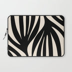 Maldives Leaves Abstract Minimalist Pattern Black and Almond Cream Laptop Sleeve Gallery Image 1