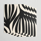 Maldives Leaves Abstract Minimalist Pattern Black and Almond Cream Wrapping Paper Gallery Image 3