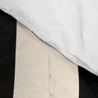 Maldives Leaves Abstract Minimalist Pattern Black and Almond Cream Comforter Gallery Image 4