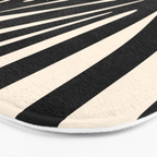 Maldives Leaves Abstract Minimalist Pattern Black and Almond Cream Bath Mat Gallery Image 3