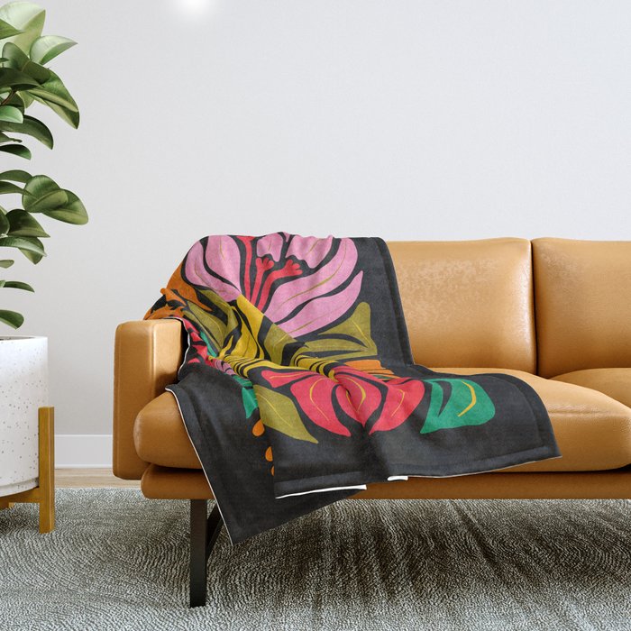 Night Flowers: Fleurs de Nuit | Matisse Edition Throw Blanket Gallery Image 1