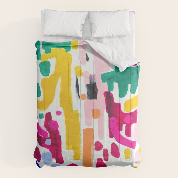 Candy In The Milky Way Galaxy Original Painting by Ejaaz Haniff Acrylic Painting Abstract Art Shapes Pattern Fun Colorful Shapes Comforter Gallery Image 6