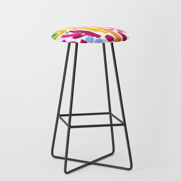 Candy In The Milky Way Galaxy Original Painting by Ejaaz Haniff Acrylic Painting Abstract Art Shapes Pattern Fun Colorful Shapes Stool Gallery Image 1