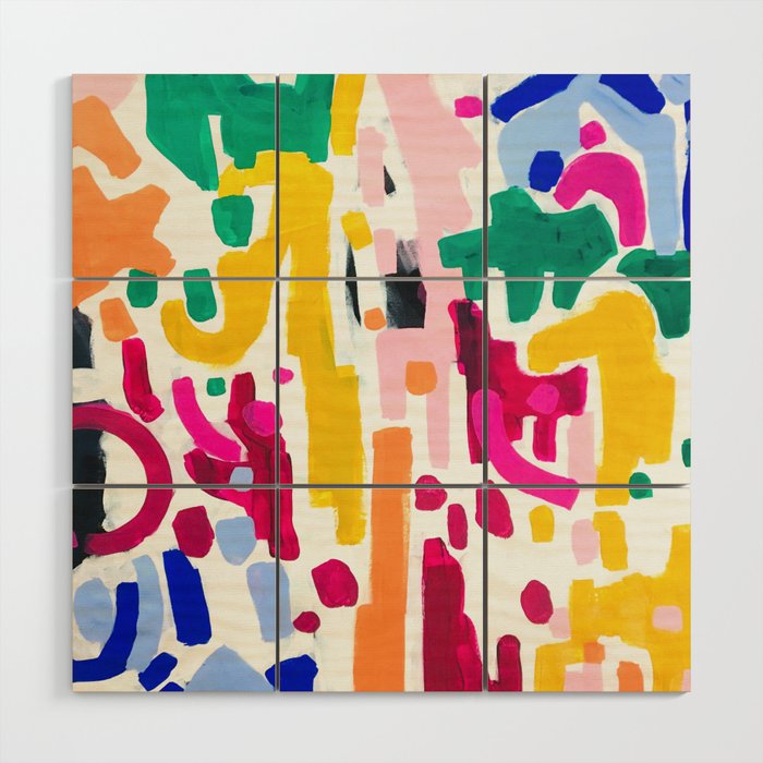 Candy In The Milky Way Galaxy Original Painting by Ejaaz Haniff Acrylic Painting Abstract Art Shapes Pattern Fun Colorful Shapes Wood Wall Art Gallery Image 1