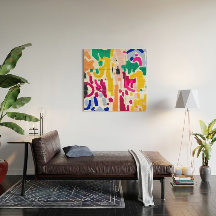 Candy In The Milky Way Galaxy Original Painting by Ejaaz Haniff Acrylic Painting Abstract Art Shapes Pattern Fun Colorful Shapes Wood Wall Art Gallery Image 2