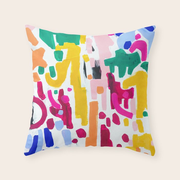 Candy In The Milky Way Galaxy Original Painting by Ejaaz Haniff Acrylic Painting Abstract Art Shapes Pattern Fun Colorful Shapes Throw Pillow Gallery Image 6