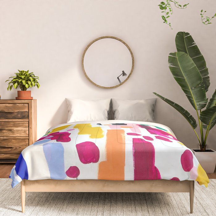 Candy In The Milky Way Galaxy Original Painting by Ejaaz Haniff Acrylic Painting Abstract Art Shapes Pattern Fun Colorful Shapes Comforter Gallery Image 3