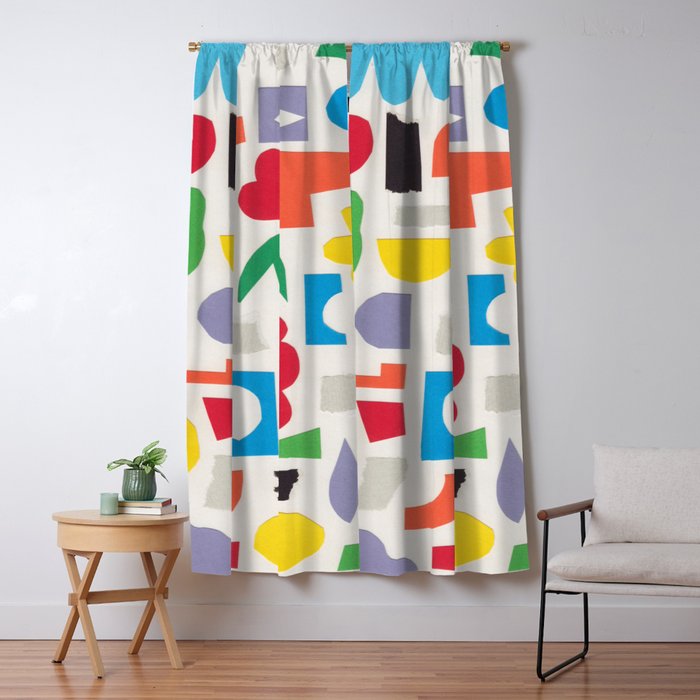 Playful Collage #3 Window Curtain Gallery Image 1