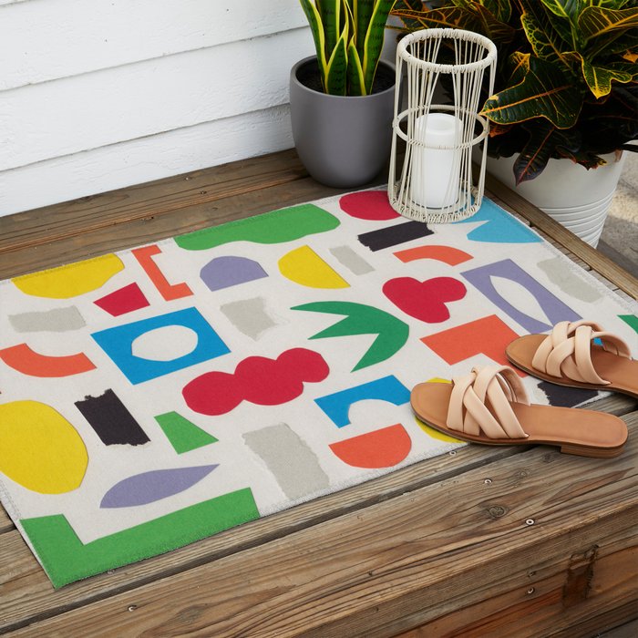 Playful Collage #3 Outdoor Rug Gallery Image 2