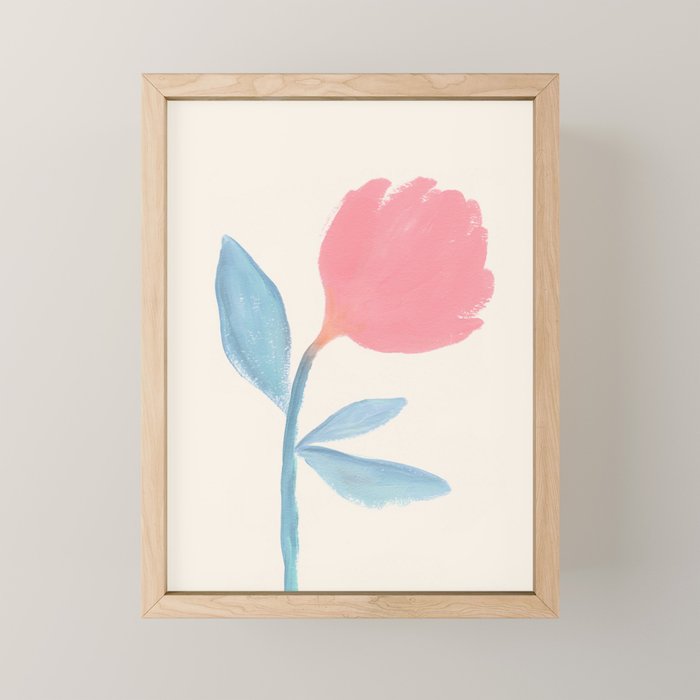 Peony Flower Gouache Illustration  Mini Art Print Gallery Image 1