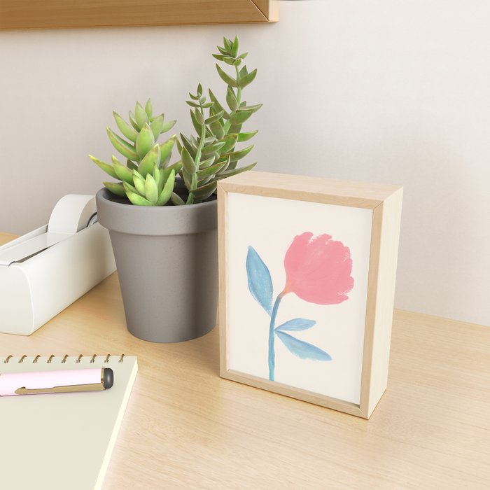 Peony Flower Gouache Illustration  Mini Art Print Gallery Image 2