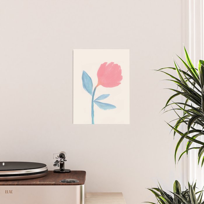 Peony Flower Gouache Illustration  Poster Gallery Image 2