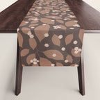 Coffee Leaves and Berries - Mocha Mousse Dark Table Runner Gallery Image 1