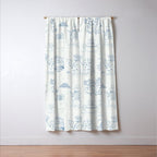 Alice in Wonderland Toile Blue Window Curtain Gallery Image 3