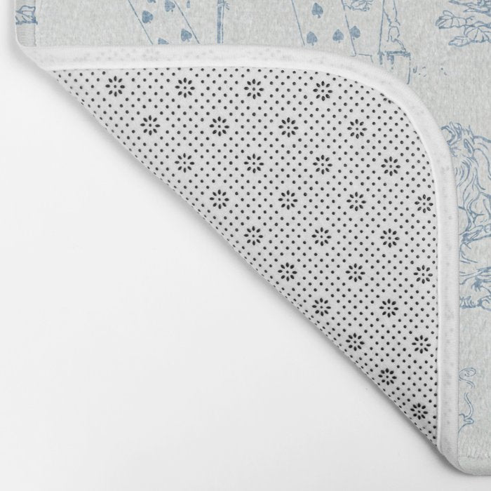 Alice in Wonderland Toile Blue Bath Mat Gallery Image 2