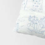 Alice in Wonderland Toile Blue Pillow Sham Gallery Image 4