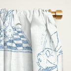 Alice in Wonderland Toile Blue Window Curtain Gallery Image 2