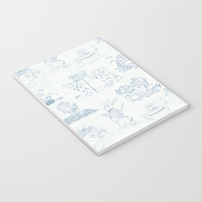 Alice in Wonderland Toile Blue Notebook Gallery Image 3
