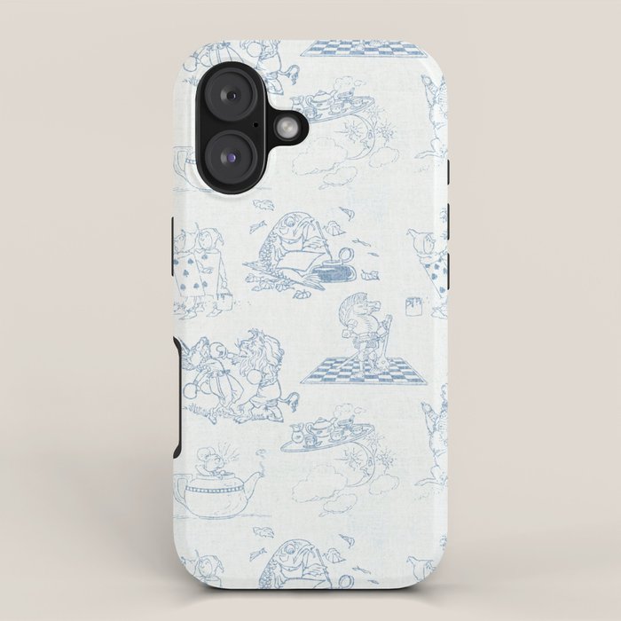 Alice in Wonderland Toile Blue iPhone Case Gallery Image 1