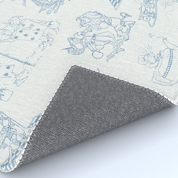 Alice in Wonderland Toile Blue Rug Gallery Image 4