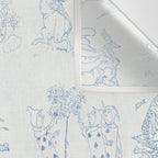 Alice in Wonderland Toile Blue Wall Tapestry Gallery Image 3