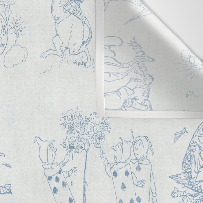 Alice in Wonderland Toile Blue Wall Tapestry Gallery Image 3