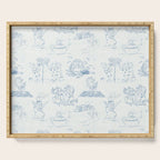 Alice in Wonderland Toile Blue Serving Tray Gallery Image 1