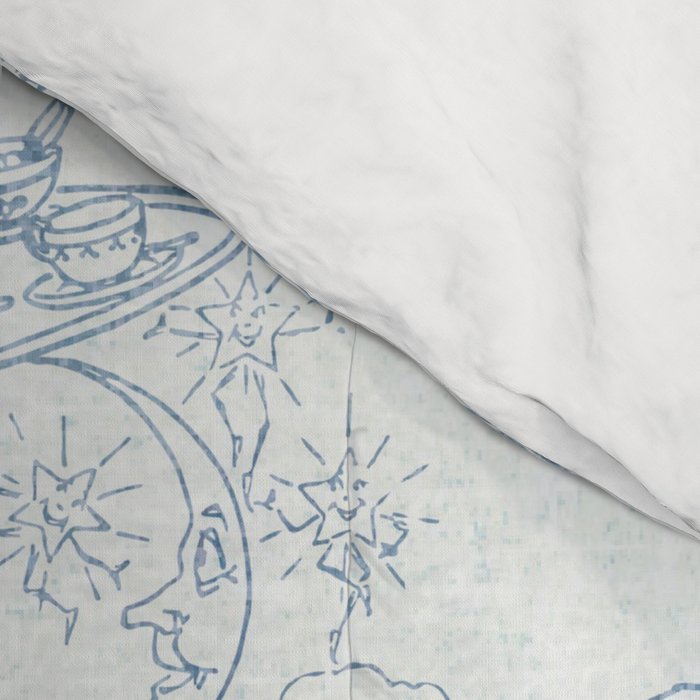 Alice in Wonderland Toile Blue Comforter Gallery Image 4