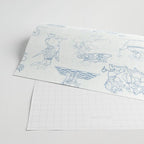 Alice in Wonderland Toile Blue Wrapping Paper Gallery Image 2