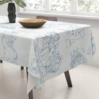 Alice in Wonderland Toile Blue Tablecloth Gallery Image 3