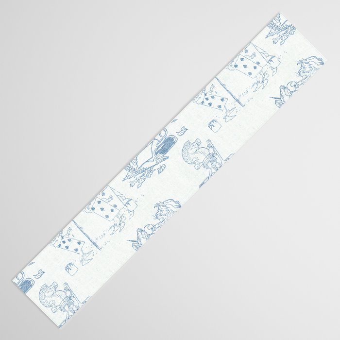 Alice in Wonderland Toile Blue Table Runner Gallery Image 3