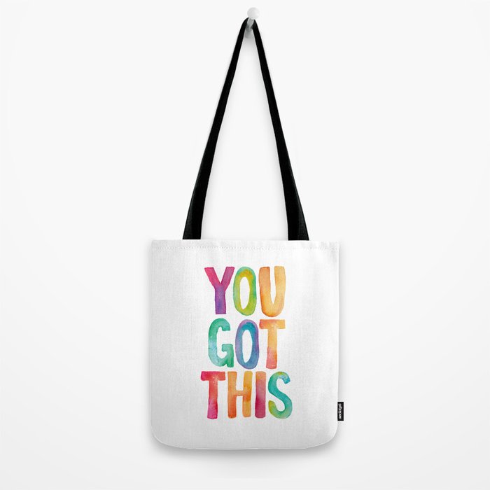 You Got This Rainbow Watercolor Tote Bag Gallery Image 2